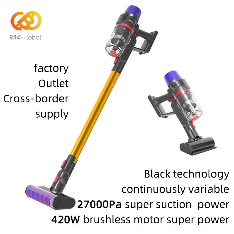 Cordless Wireless Handheld Vacuum, 27KPa Suction Power， Removable Battery, 600W Vertical Corded Vacuum