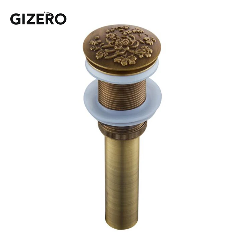 Bathroom Lavatory Basin Sink Pop Up Drain Antique Finish Brass Material Clic-clac Waterlet Vanity Sink Waste Drainer ZR2020