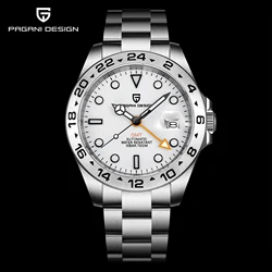 PAGANI DESIGN 2021 Luxury Men Mechanical Wristwatch Stainless Steel GMT Watch Top Brand Sapphire Glass Men Watches Reloj Hombre