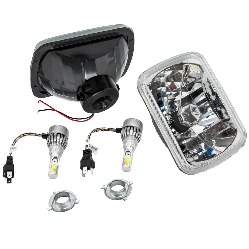 

7x6 Inch Bank 1&2 LED Headlights Conversion Kit Assembly H4 for Jeep Wrangler