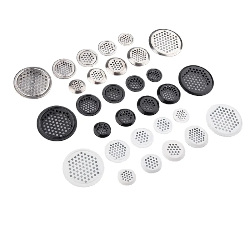 12pcs armadio tondo foro a rete in acciaio inox sfiato aria copertura feritoia griglia sistemi di ventilazione decorazione accessori guardaroba