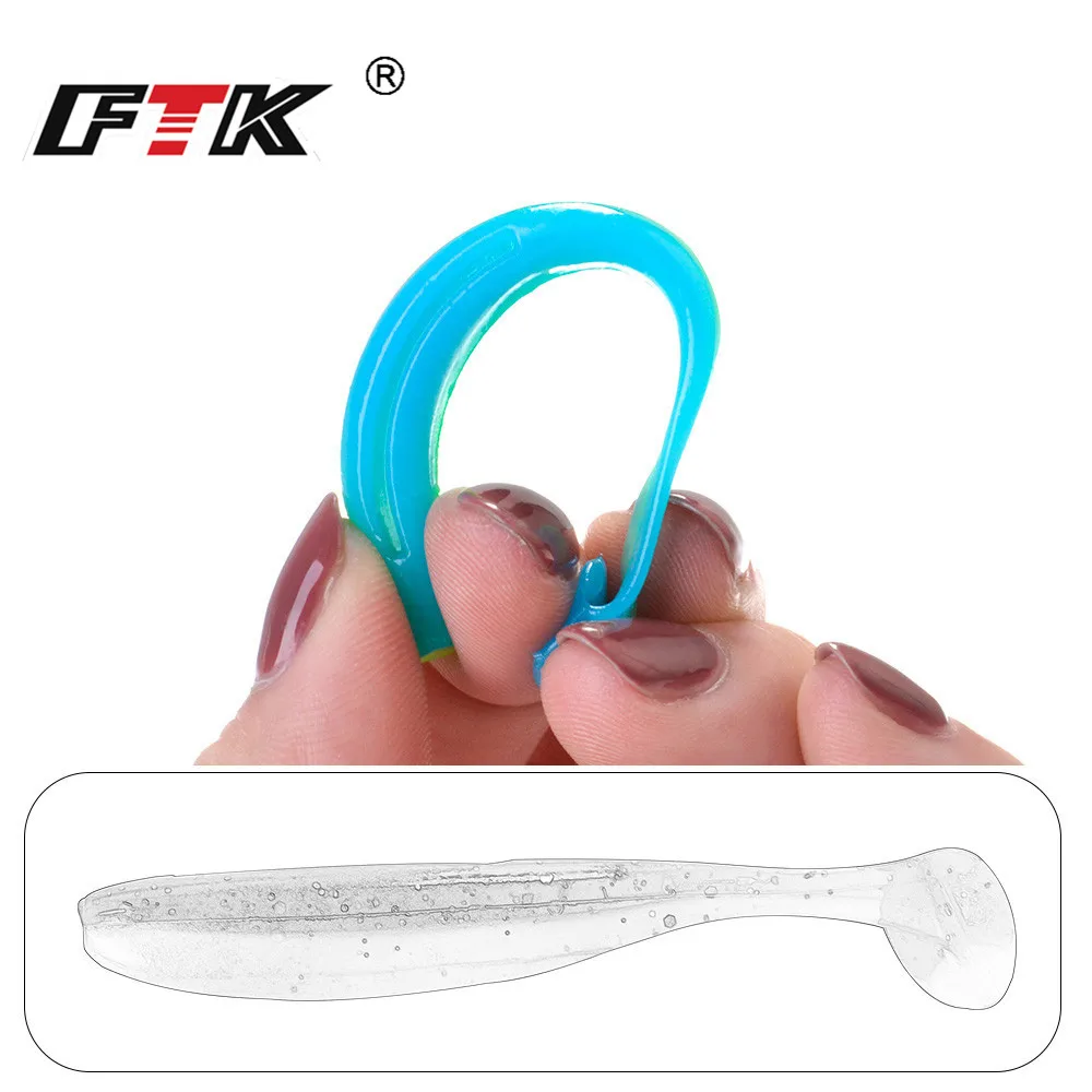 FTK 90mm 120mm Fishing Soft Lure Sea Cucumber Paddle T-Tail Single Tails Carp Grub Worm Silicone Wobbler Spiky Shad Baits