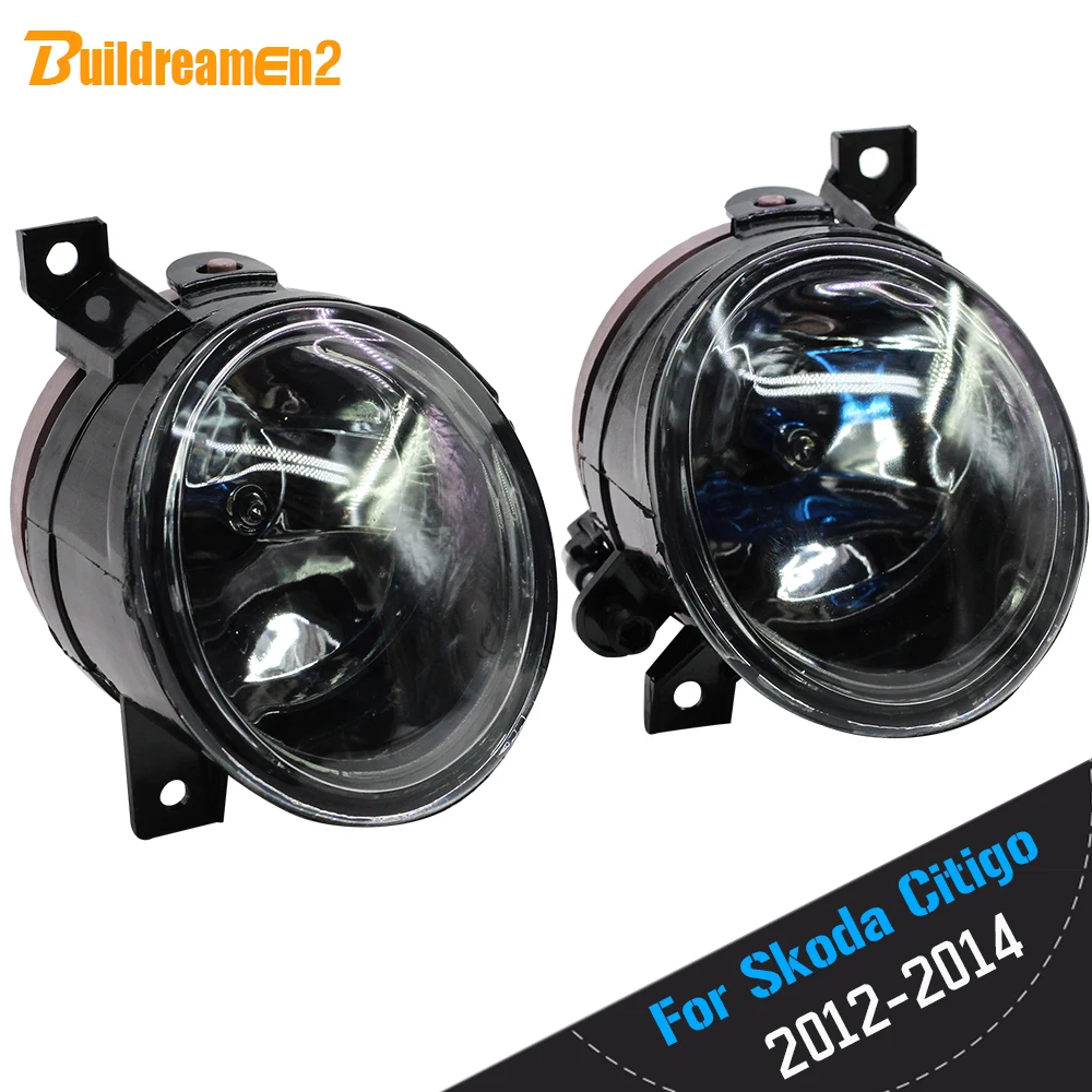 Lampu kabut kanan mobil 100W, kap lampu kabut kiri dengan lampu Halogen H11 100W 12V untuk Skoda Citigo 2012 2013 2014