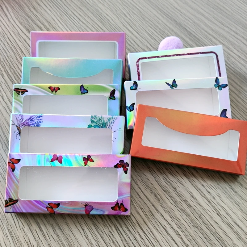 NEW 10/100 pcs Eyelash Packaging Box Wholesale Lashes Boxes Empty Eyelash Package Boxes Case 8-25mm Lashes Rectangle Box