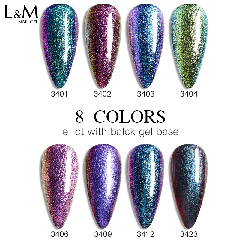 IDO Gel polish 3 Pcs Set Chameleon Gel 1 Produkte Bunte DIY Nagellack Glitter UV Basis & Top Gel professionelle Farbe Lack