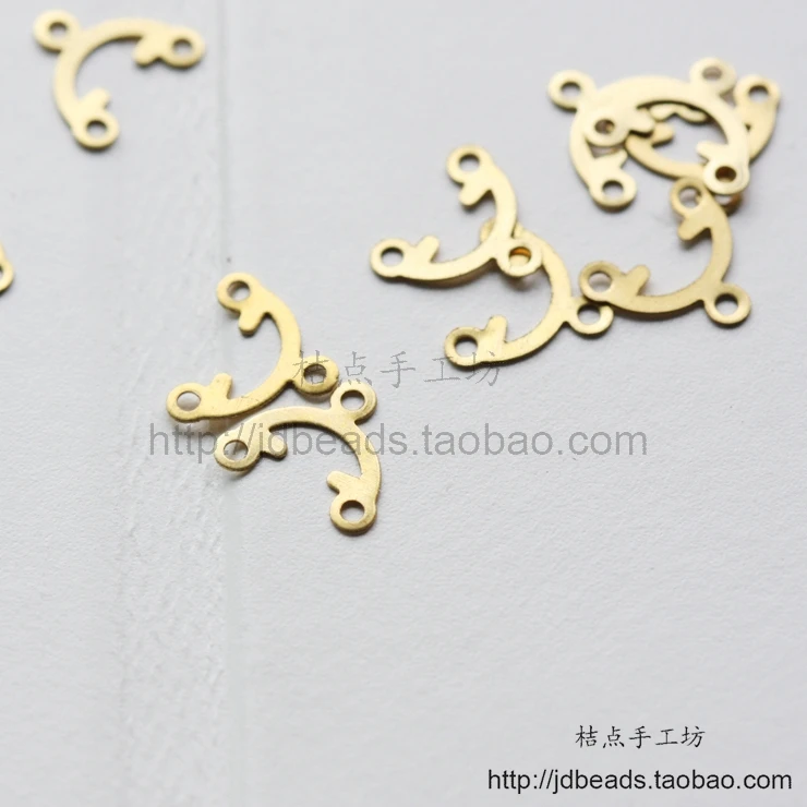 100 Pieces Solid Brass Connector - Earring Component 10x9mm (1699C)