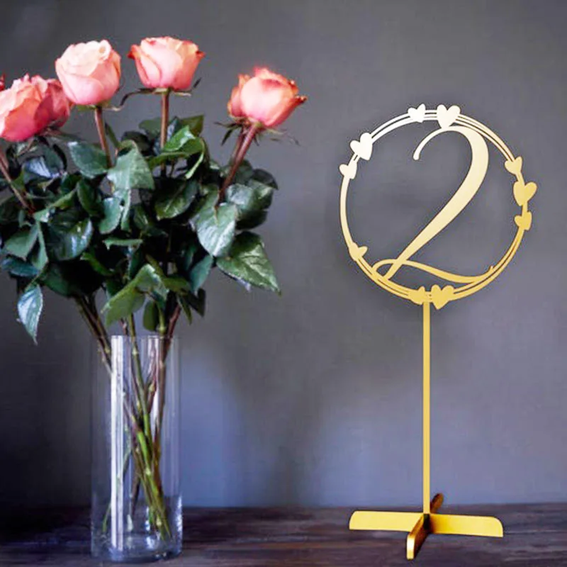 Rustic Wedding wooden Heart Table Numbers With Holder Set,Shower party  Number Sign,Personalized Elegant mirror table number