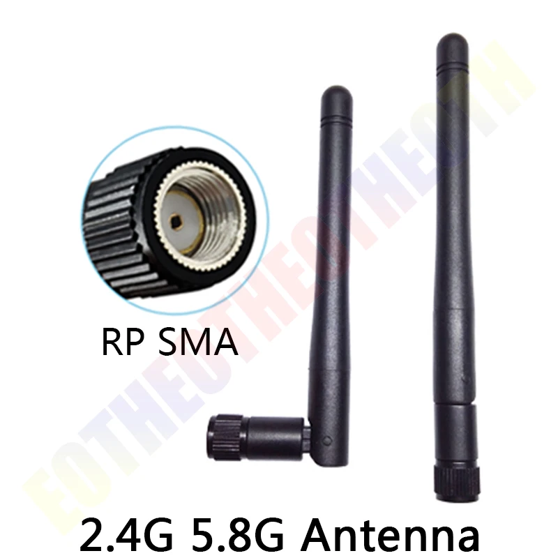 Eoth 2 шт. 2,4g wifi антенна 5,8 ГГц 2,4 ГГц 3dBi SMA разъем, двухдиапазонный 2,4G 5,8G pbx антенна, беспроводная антенна маршрутизатора