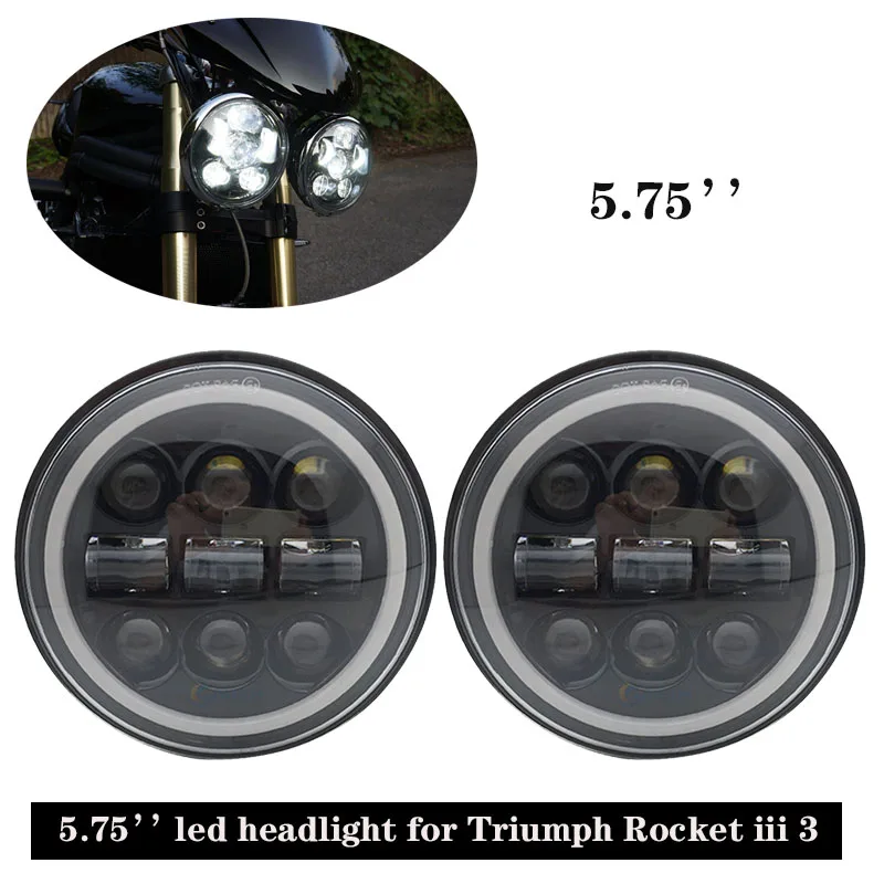 

5.75 inch Sealed-Beam LED Projector Headlight White/Amber full halo ring for Triumph Rocket iii 3 Speed Tripl & Street Triple