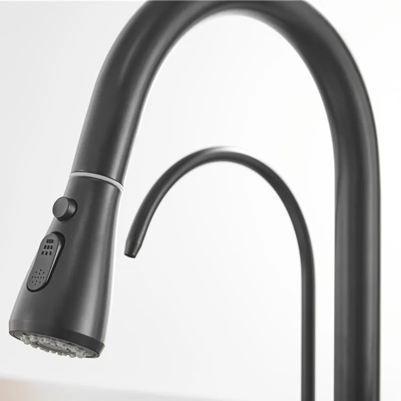 Matte Black Pull Out Kitchen Mixer Tap Smart Touch Kitchen Faucets Quality Brass Healthy Sensor Touch Filter Kitchen Faucets Tap
