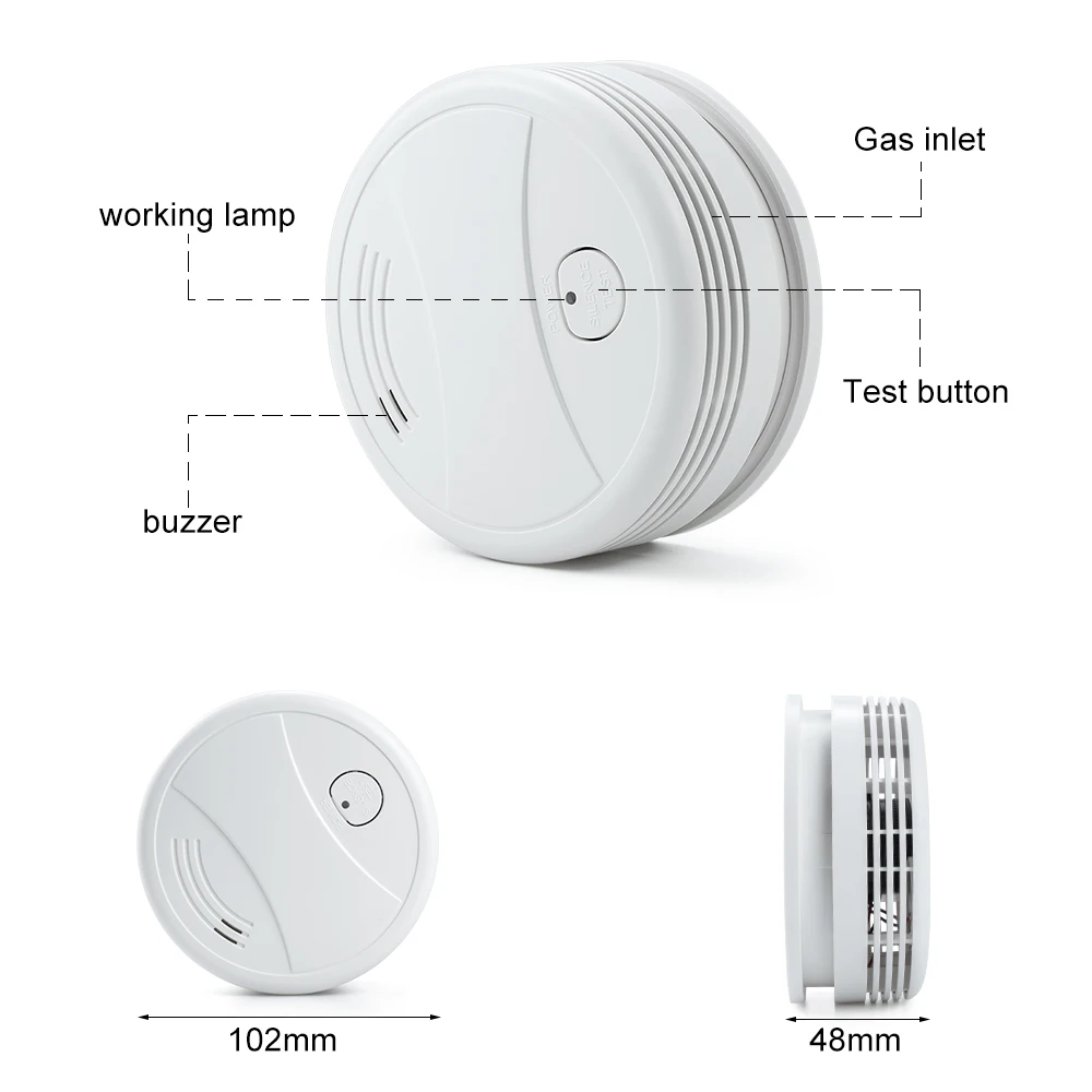 Detektor asap WIFI, APP Tuya tanpa kabel perlindungan api sensor Alarm untuk keamanan rumah pintar sistem Alarm pemberitahuan jaringan