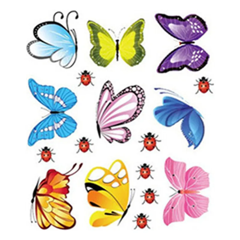 3D Wall Art Color Butterfly Ladybug Vinyl Stickers Room Decoration Wedding Party Props Self-adhesive Wallpaper for Kids Gifts