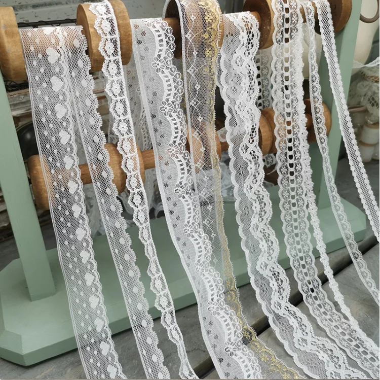 4 Meters White Lace Ribbon Fabric Webbing Decoration Lovely Gift Packing Polyester Material DIY Accessories