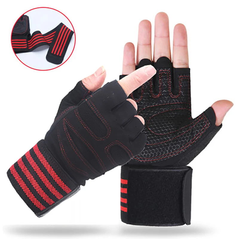 Men Women Gym Gloves Dumbbells Workout Gloves with Wrist Support Anti-Slip Gym Fitness Gloves for Weight Lifting Cross Training