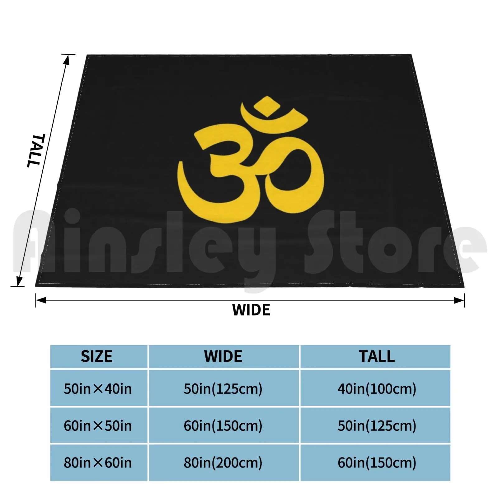 Om Blanket Super Soft Warm Light Thin Meditation Inner Peace Calm Yoga Om Peace Mind Love Fashion Style The Usa America