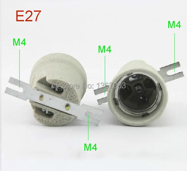 4pcs Ceramic lampholder E27 base lamp holder lighting fittings accessories screw E27 flame retardant Free shipping