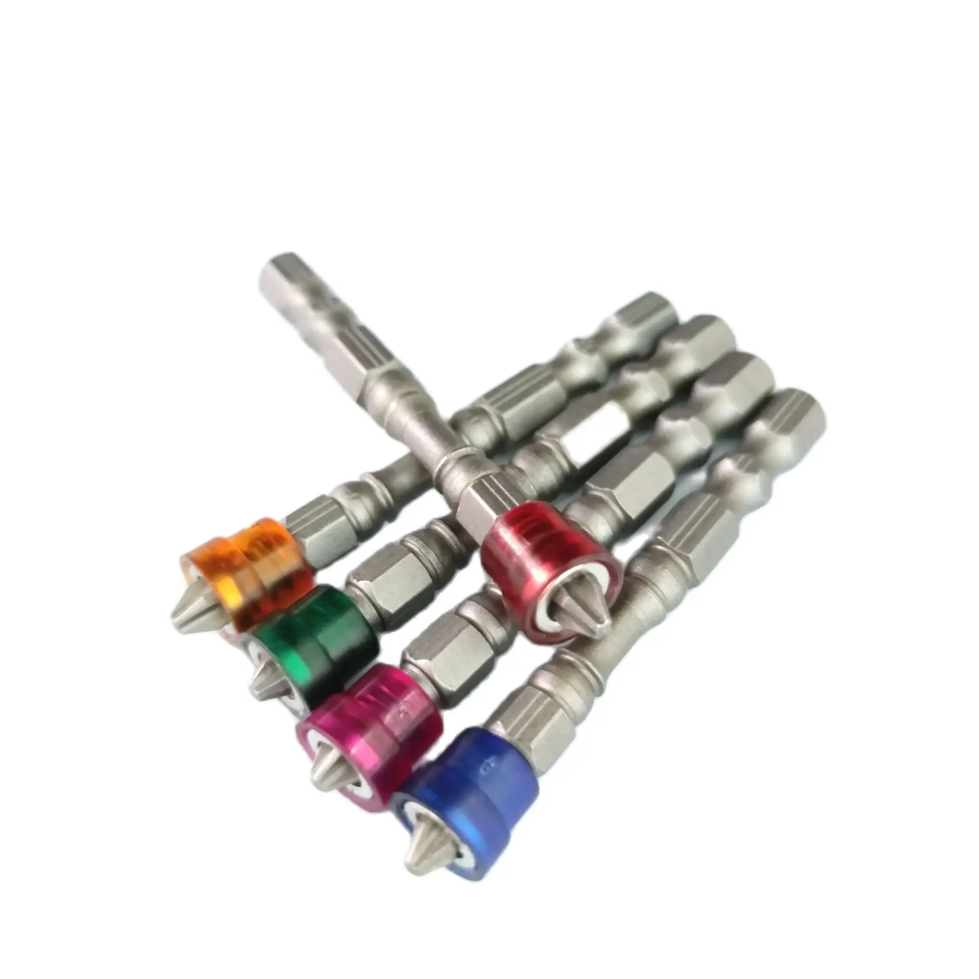 5Pcs S2 Alloy PH2 Phillips Single Head Magnetic Screwdriver Bits Anti-Slip 1/4 Inch Hex Shank Drywall Electric Screwdriver Set