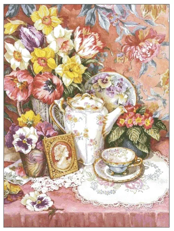 

Still life bouquet vase flowers Sewing Needlework 14CT Canvas Unprinted Handmade Embroidery Cross Stitch Kits Set DIY Home Decor