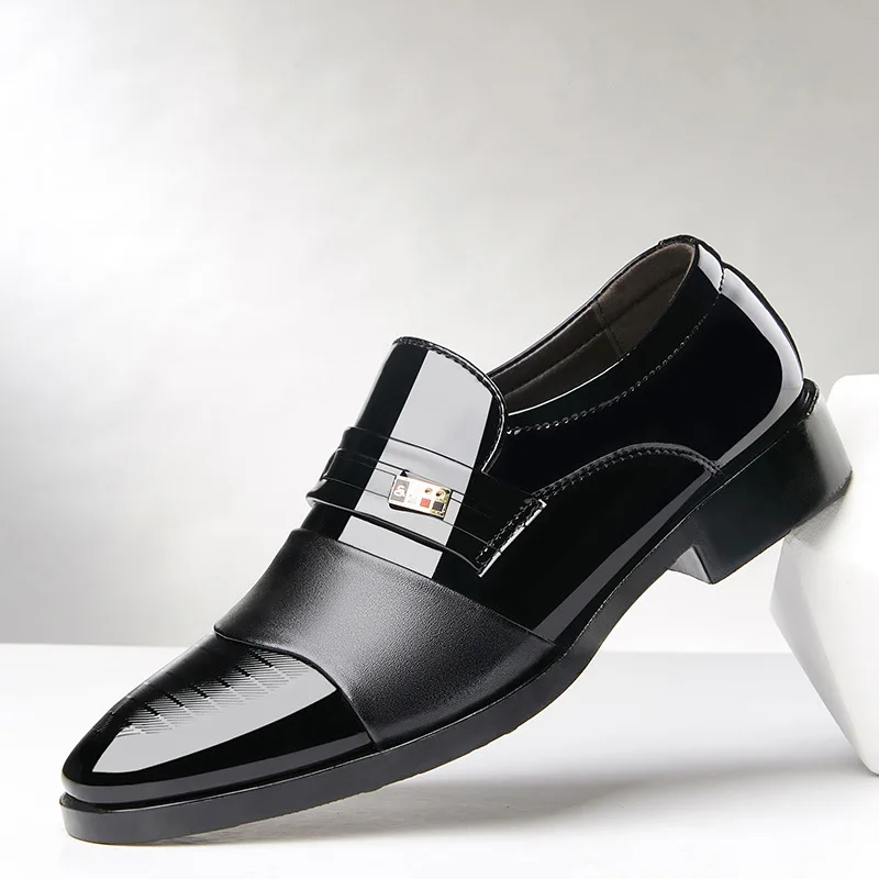 Summer Men Patent Leather Dress Shoes Men's Business Shoes Italian Style Fashion Men Shoes Male Footwear 2020 New ty67