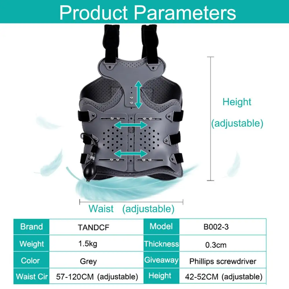 Inflatable Thoracolumbar Orthosis Adjustable Lumbar Spine After Fixation Brace Bracket Thoracic Compression Fracture Support