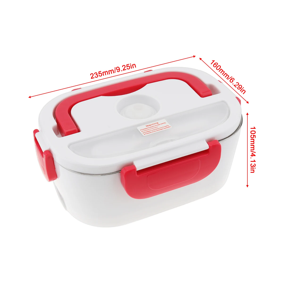 1.5L Split-type Stainless Steel + ABS Portable Food Warmer Heating Keeping Electric Lunch Box with Spoon / EU Charging Line