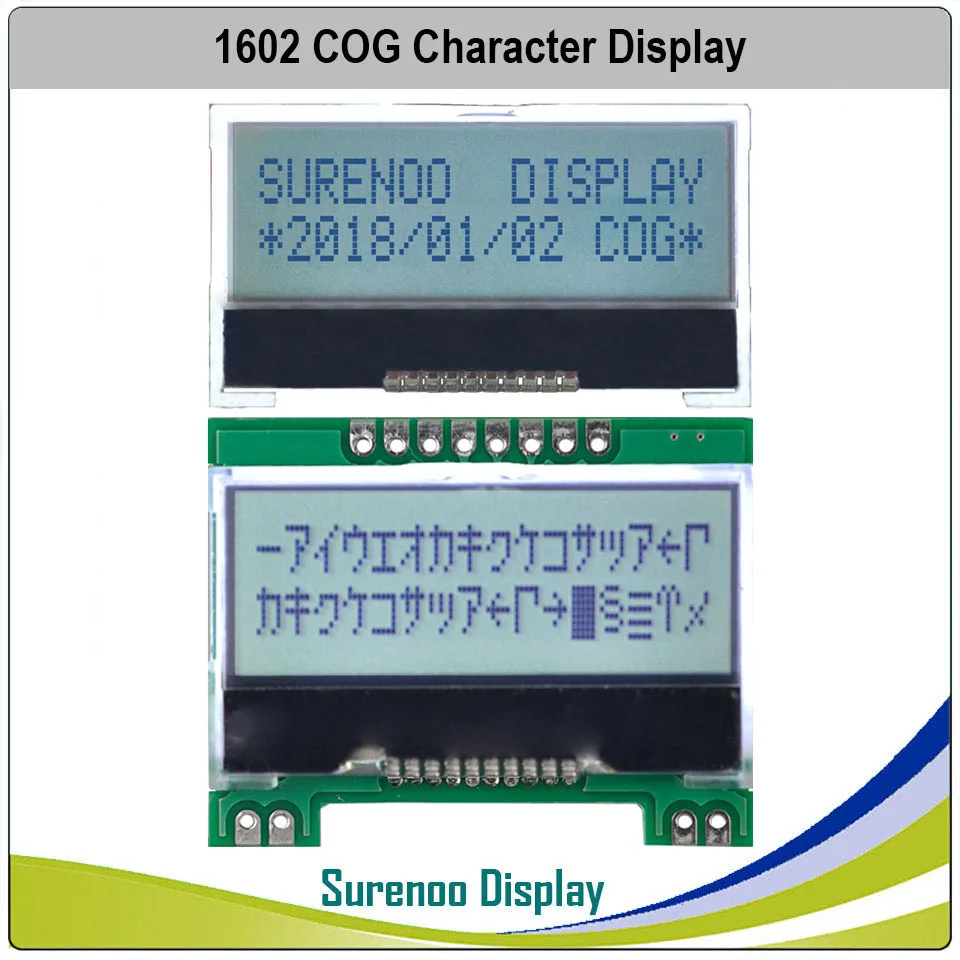 

162 16X2 1602 COG ST7032S Serial SPI Character LCD Module Display Screen LCM FSTN Postive with White LED Backlight