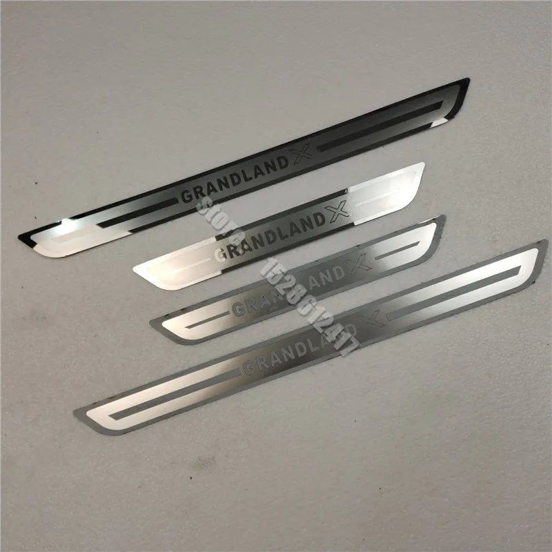 for  Vauxhall Opel Grandland X Car styling Stainless Steel Door Sill Scuff Plate Guards Threshold Pedal Styling Trim