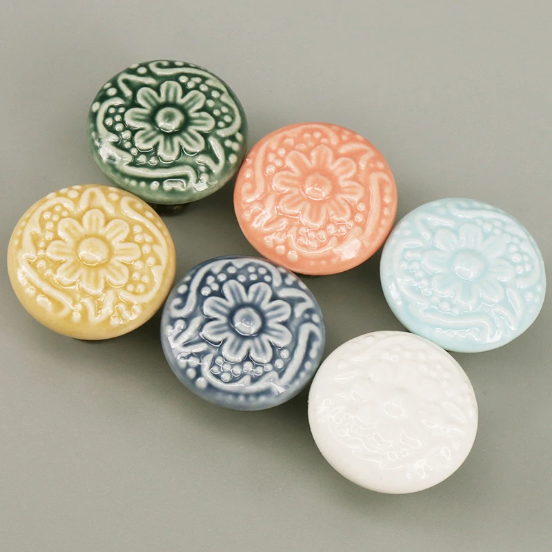 1x Cabinet Handles and Knobs Drawer Pulls Furniture Ceramic Knobs Children Door Handle 33mm*30mm