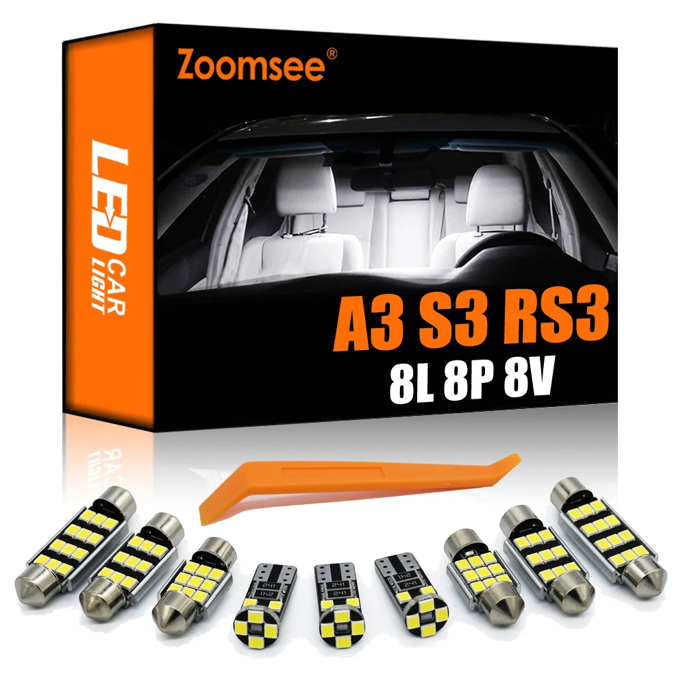 

Zoomsee Canbus Error Free For Audi A3 S3 RS3 8L 8P 8V Car LED Dome Map Interior Light Vanity Mirror Door Trunk Boot Lamp Kit