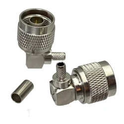 10pcs Connector N male Plug crimp RG58 RG142 LMR195 RG400 cable RF Coaxial Wire Terminals  right angle