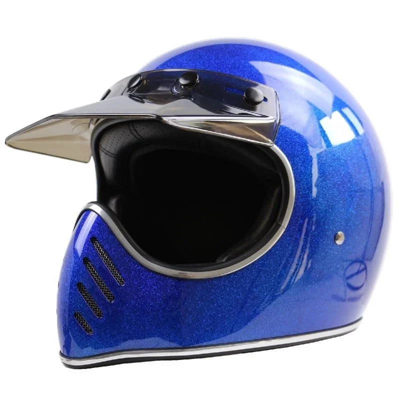 

2020 New Retro Full Face Motorcycle Safety Helmet Lightweight Helmet Fiberglass DOTECE Certification