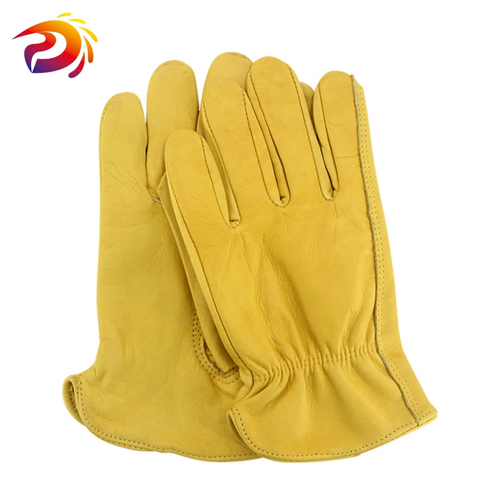 5 Pairs Work Glove Bulk Motorcycle Gardening Construction labouring working Glove Cow Leather 5Pairs/lot