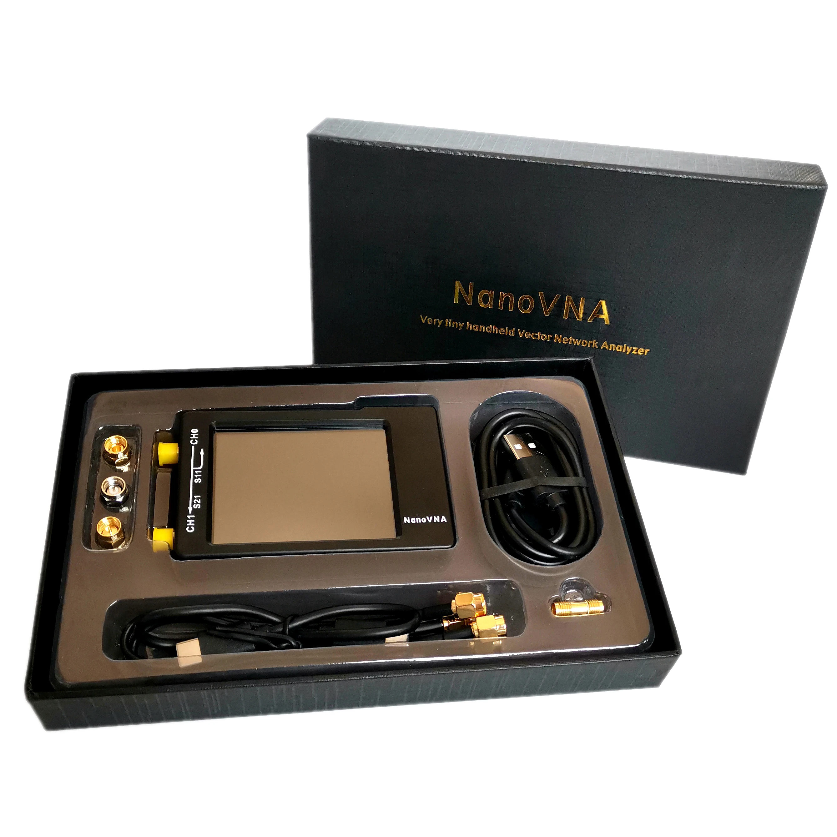 

NanoVNA-H 50KHz~1.5GHz VNA 2.8inch LCD HF VHF UHF UV Vector Network Analyzer Antenna Analyzer + 450MAh Battery + Plastic Case