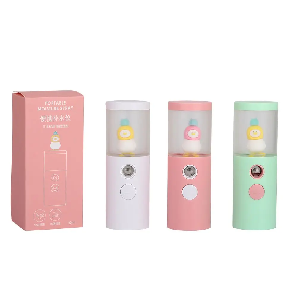 Cute Duck Mini portatile portatile Rehydrator umidificatore Face Sprayer ricarica USB strumento di rifornimento dell'acqua 30ml