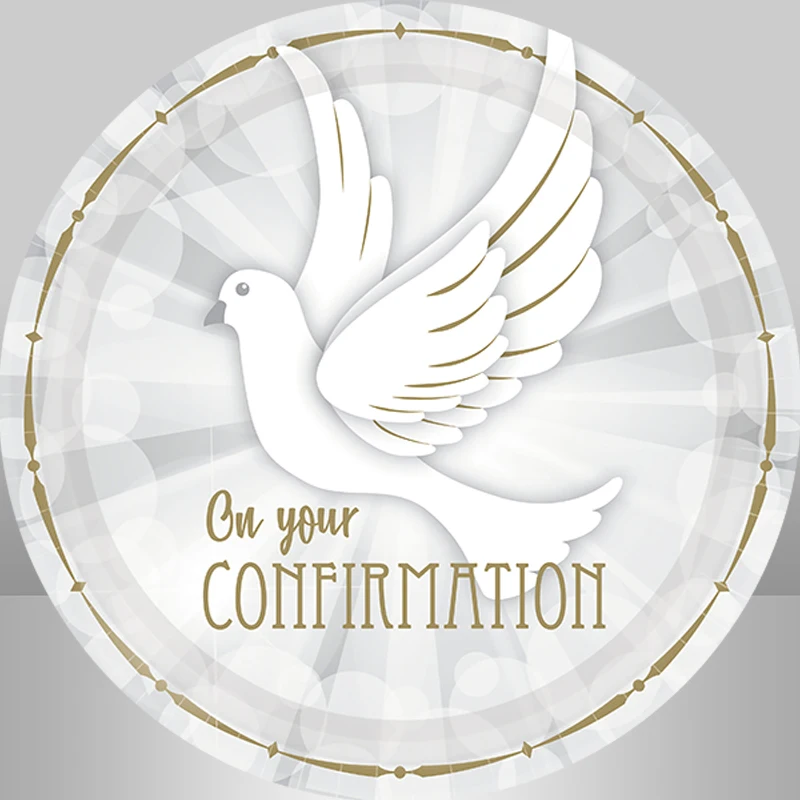 First Holy Communion Party Round Backdrop Cover Baptism Baby Shower Boy Birthday Decoration Candy Table Banner Plinth Cover