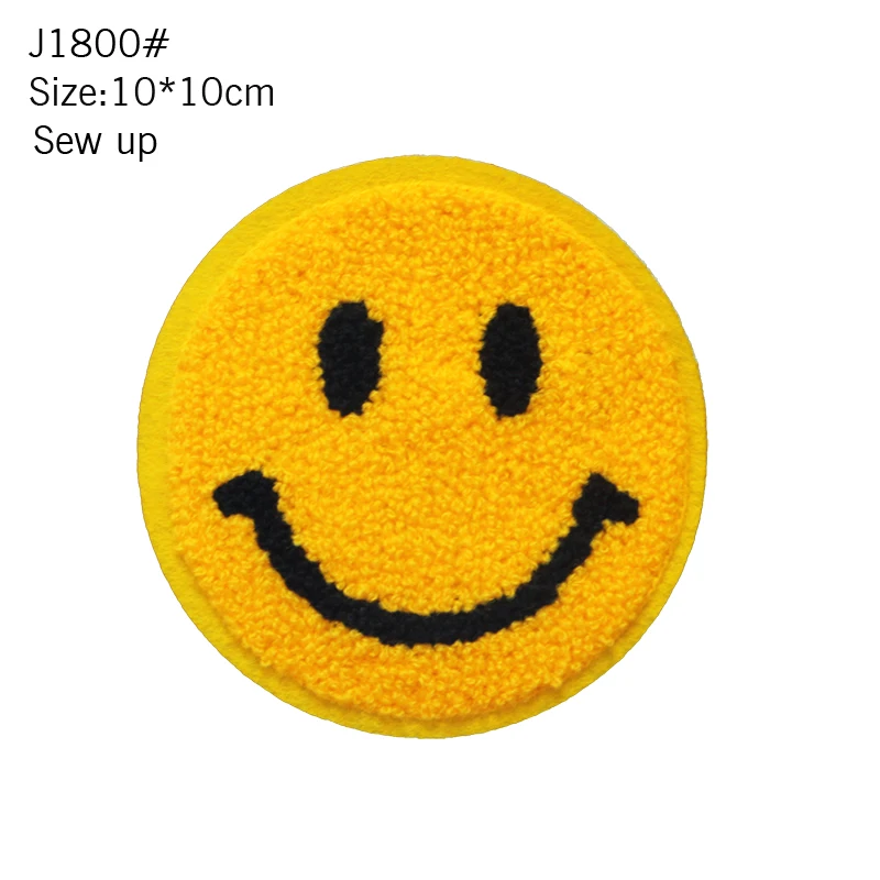 2pcs Lovely Towel Various Colors Smiling Face DIY Cloth Sticker Embroidered Clothes Accessories Sticker Ironing Patch Clothes Ba