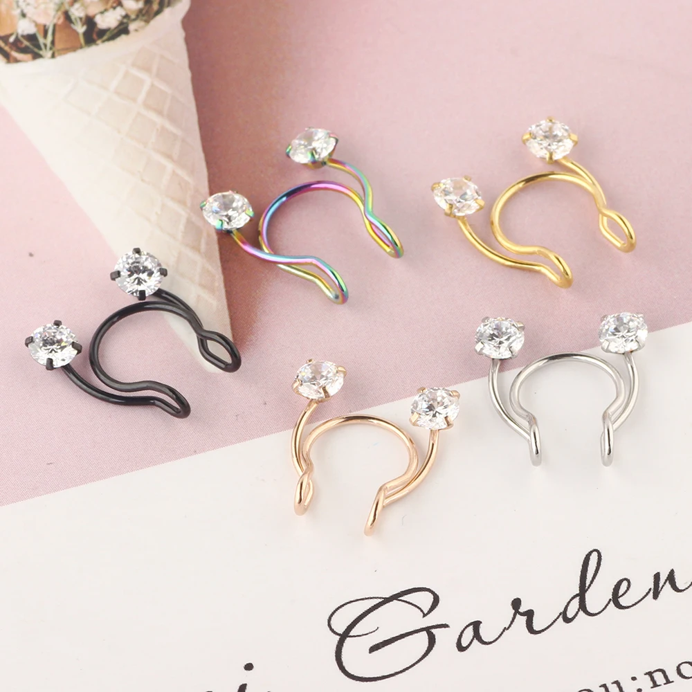 TIANCIFBYJS 20G Stainless Steel Nose Rings Hoop CZ Cartilage Earrings for Women Ear Lip Tragus Piercings Body Jewelry 50/100pcs