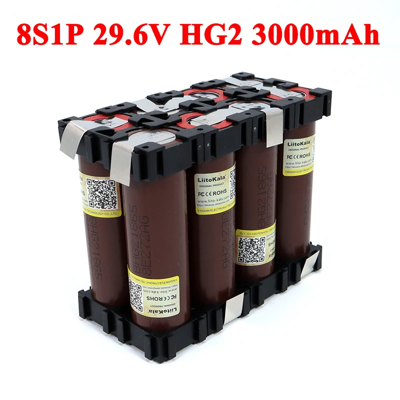 8S1P 18650 HG2 3000MAh Pin 20 Ampe 29.6V/30V Cho Tua Vít Điện Cầm Tay Pin Mối Hàn bộ Pin