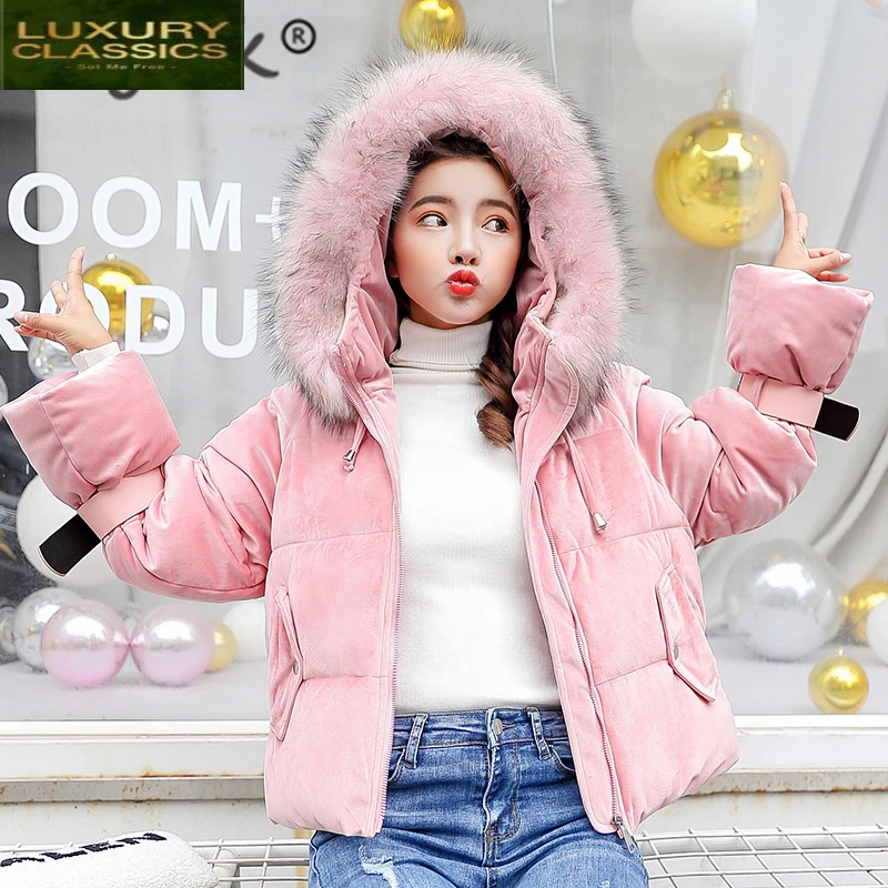 

Fashion Winter Jacket Women Parkas Mujer 2021 Korean Padded Warm Female Jacket + Large Fur Hooded Ladies Coat Hiver 606