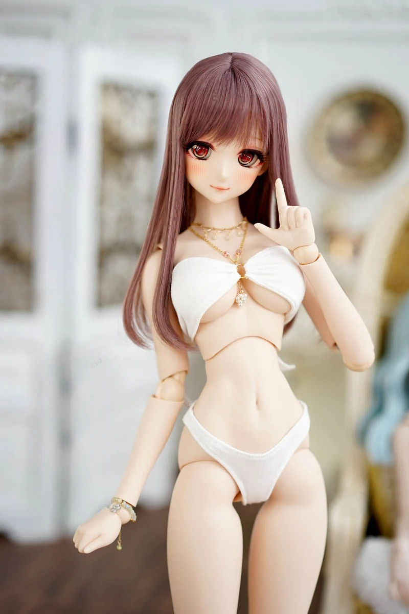 D03-P505 children toy BJD DD SD MSD  1/3 1/4 doll's clothes white black Sexy bikini with rings set