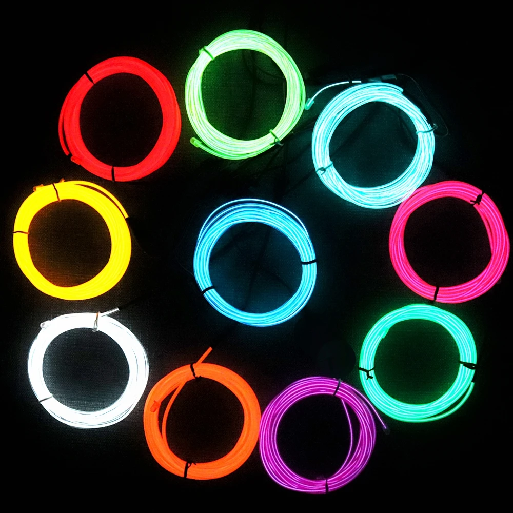 1m/3m/5m/10m EL Wire Waterproof LED Strip Flexible Neon Light  Fluorescent Dance Decor DIY Costume Show Party Atmosphere Lamp