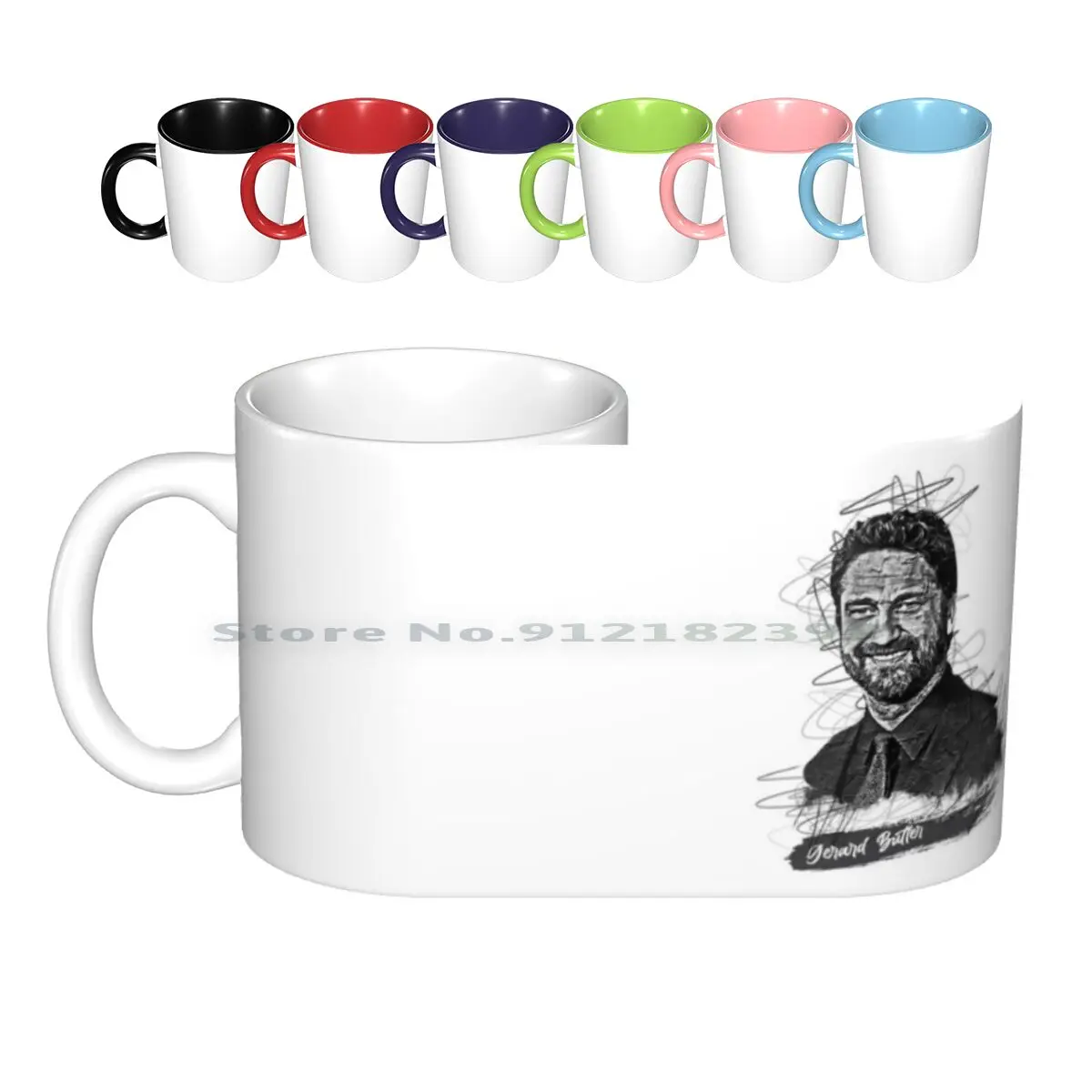 Gerard Butler Abstract Sketch Art , Gerard Butler Ceramic Mugs Coffee Cups Milk Tea Mug Gerard Butler Abstract Sketch Art