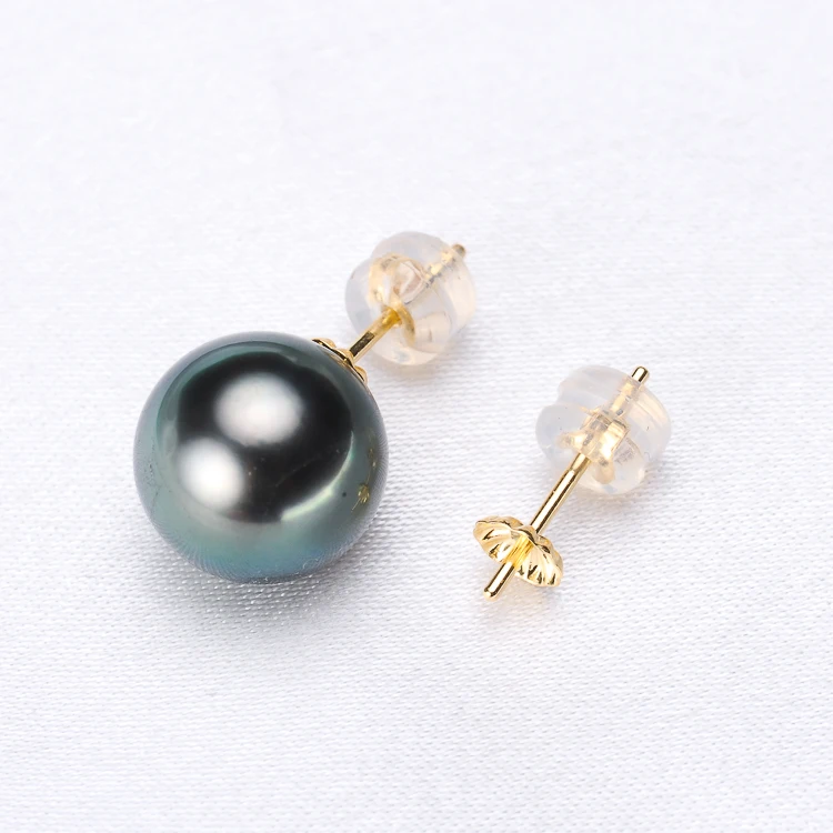 Genuine AU 750 18K Gold Earrings Mountings Findings Jewelry Settings Accessories Parts for Pearls Agate Coral Crystals Jade