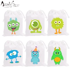 Monsters Theme Party Bags Candy Bags Gift Bags mini Monster Decorations Baby Shower Event Birthday Party Container Supplies