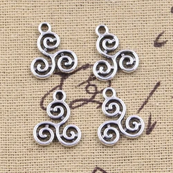 20pcs Charms Spiral Screw Helix Spire Volution 16x13mm Antique Silver Color Pendants Making DIY Handmade Tibetan Finding Jewelry