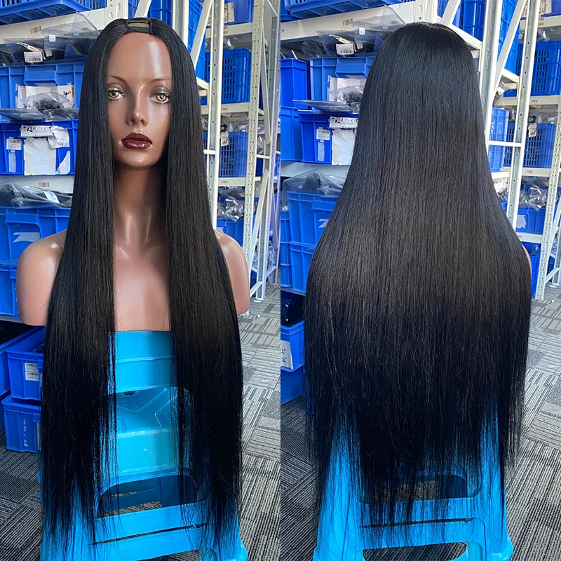 

Straight U Part Human Hair Wigs Natural Black Brazilian Virgin Hair Upart Clip In Wigs Human Hair For Woman U-part Wig Dolago