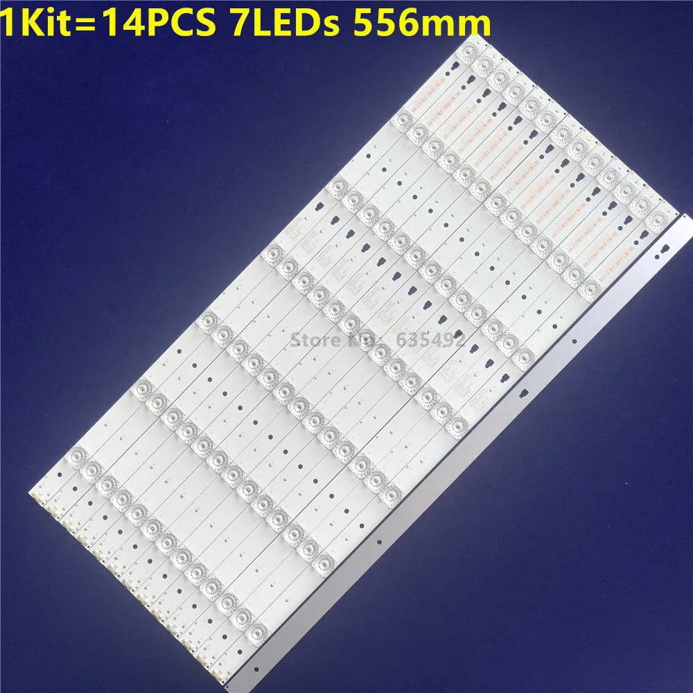 14 szt. Listwa oświetleniowa LED 7 ledów LED55D7-01(A) 30355007202 do LE55A7100L LE55B510N LE55B510X LE55M36S LE55A5000 LC550DUY-SHA1