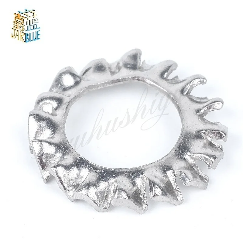 300Pcs/set M2.5 M3 M4 M5 M6 M8 Mix DIN6798A 304 Stainless Steel Washers External Toothed Gasket Serrated Lock Washer Kit