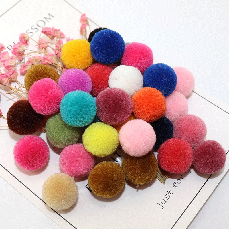 

1.5/2/3cm 10Pcs 22Colors Fluffy Plush PomPom Ball DIY Craft Soft Polypropylene Garment Sewing Garlands Phone Cases Decor