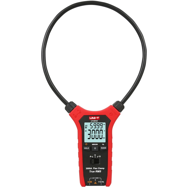 UNI-T UT281A/UT281C/UT281E True RMS Flex Clamp; Waterproof/Dustproof Single AC 3000A True RMS Flexible Digital Ammeter